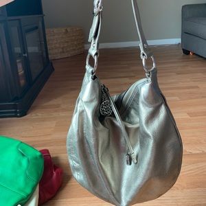 Coach metallic silver Hobo